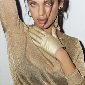 NWT Maeve Short Faux-Leather Texting Gloves